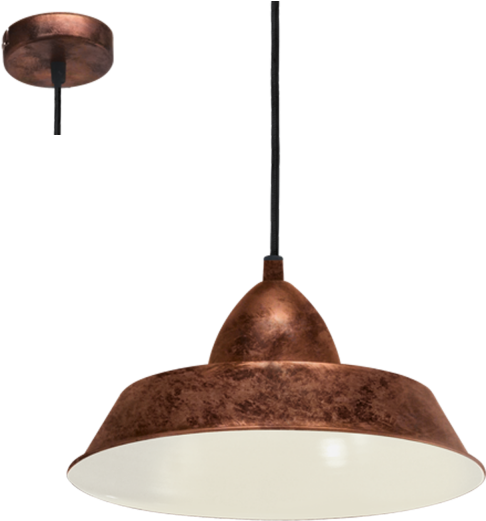 Lampara Vintage Cobre Eglo - Eglo Lighting 49243 Auckland Copper 1 Light Pendant (600x600), Png Download