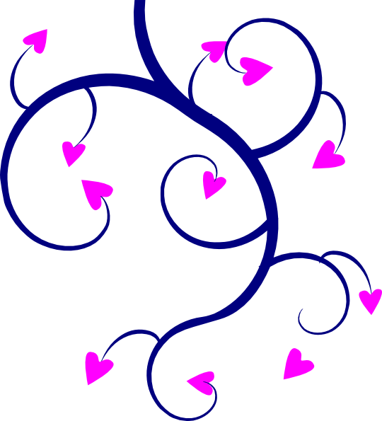 Swirl Hearts Clip Art At Clker - Hearts Clip Art (540x595), Png Download