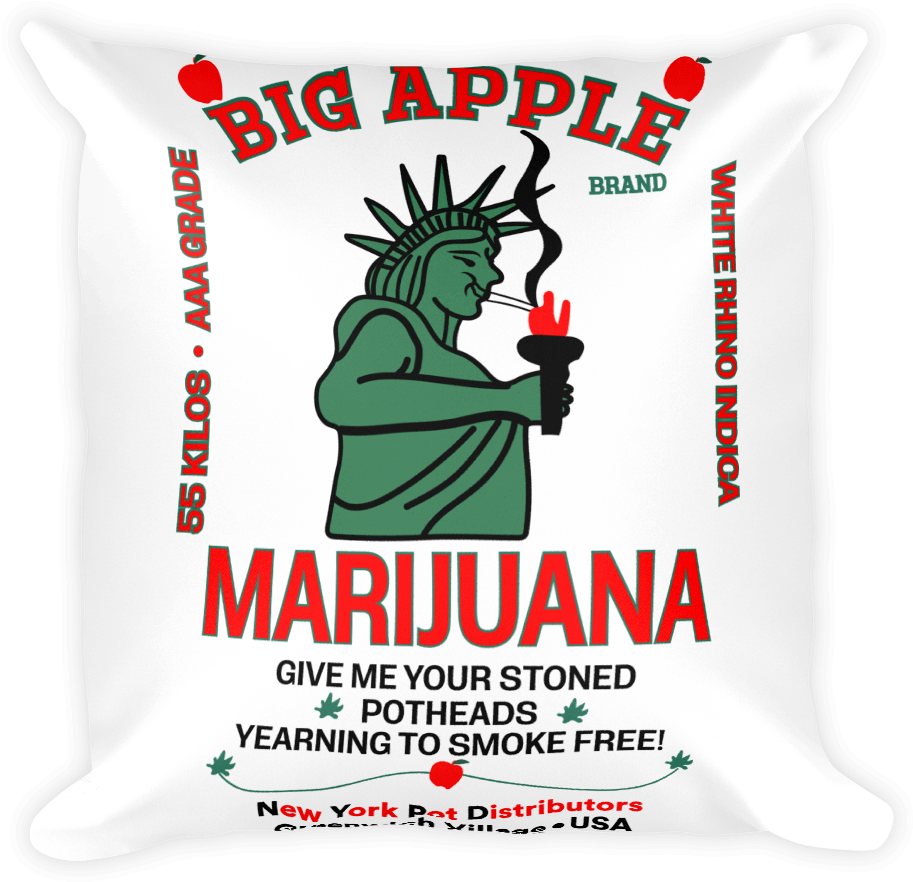Big Apple Marijuana - Pillow (1000x1000), Png Download