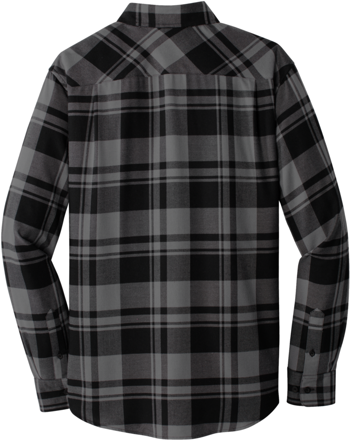 A1820m Men's Plaid Flannel Shirt - Men's Black Grey Flannel Shirt (1024x1024), Png Download