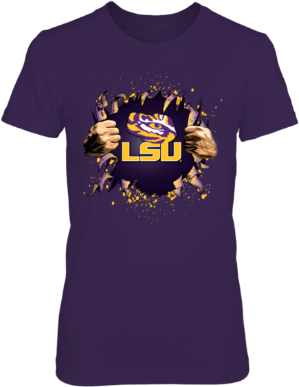 Tearing Shirt Lsu Tigers Shirt - Lsu Tigers Hbs Black Vinyl Fitted Spare Car Tire Cover (600x600), Png Download
