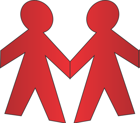 Tearing Paper Dolls - Paper Doll Chain Template (454x400), Png Download