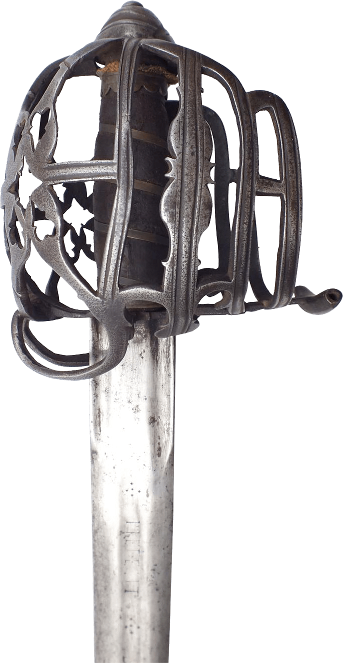 A Fine Scottish Basket Hilt Broadsword - Basket-hilted Sword (686x1324), Png Download