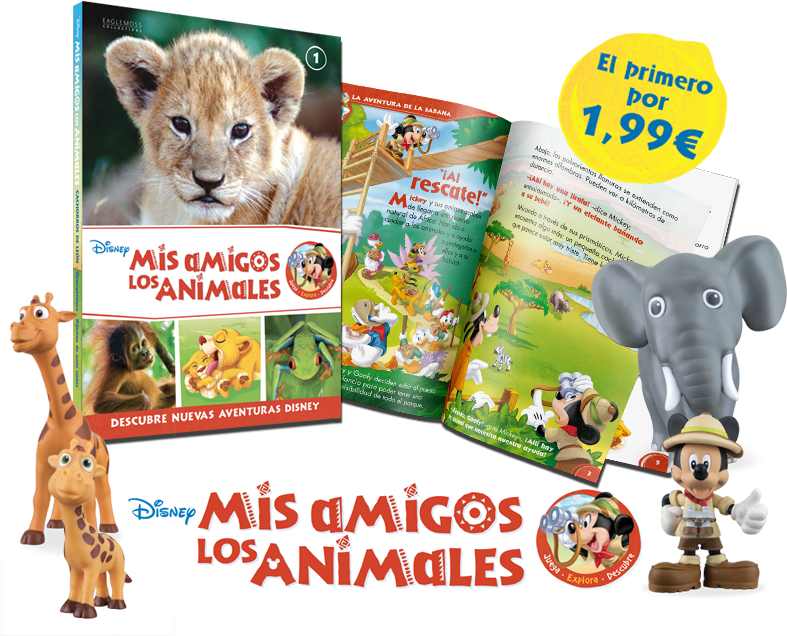 Disney Mis Amigos Los Animales - Disney - I Nostri Amici Animali - Topolino E Il Leoncino (786x665), Png Download