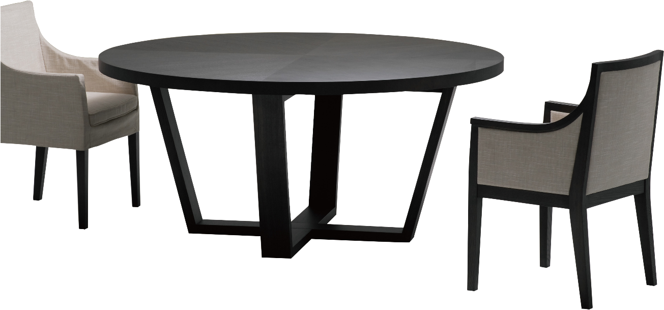 Round Table And Chairs Top View - Domo Dining Table By Camerich (1356x889), Png Download