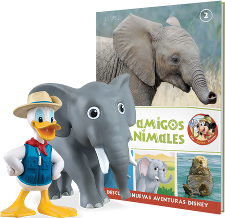 Donald Y Eduardo El Elefante - Disney's Animal World Books (450x450), Png Download