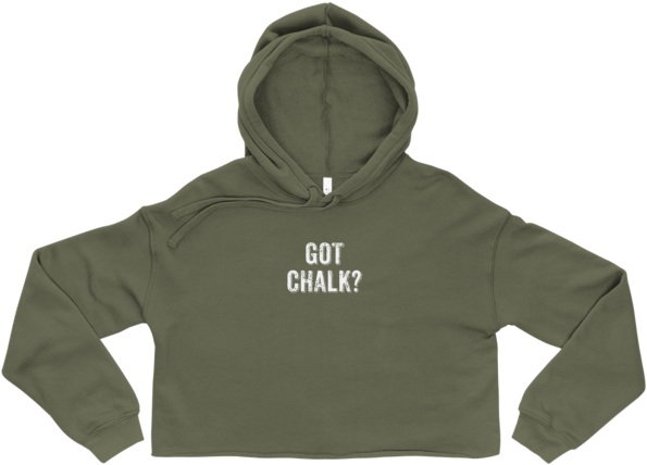 Got Chalk Crop Hoodie In Military Green - Crop Top (600x600), Png Download