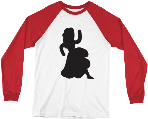Camiseta Blanca Y Negra De Manga Larga Con Bailarina - Baseball T Shirt Mockup Free (600x600), Png Download