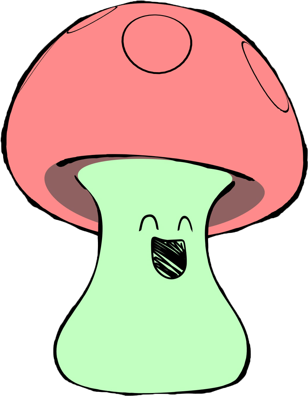 The Cartoon Mushroom Rendered Here Makes Use Of Intersection (1270x1582), Png Download