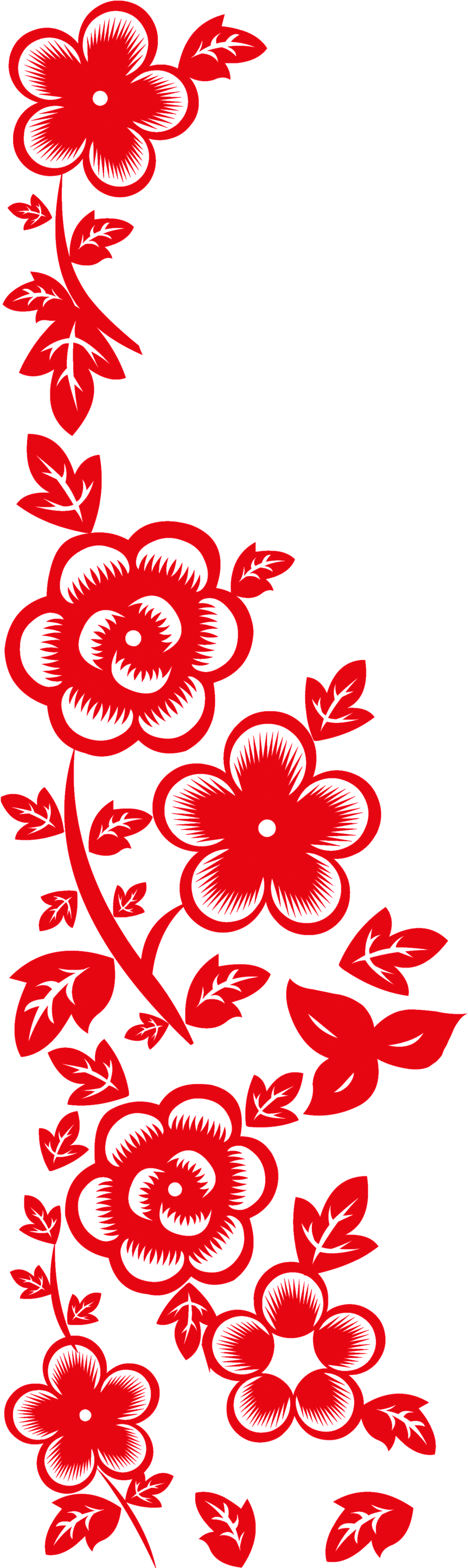 Red De Relleno De Hojas De Papel De Hoja De Papel, - Papercutting (1024x2892), Png Download