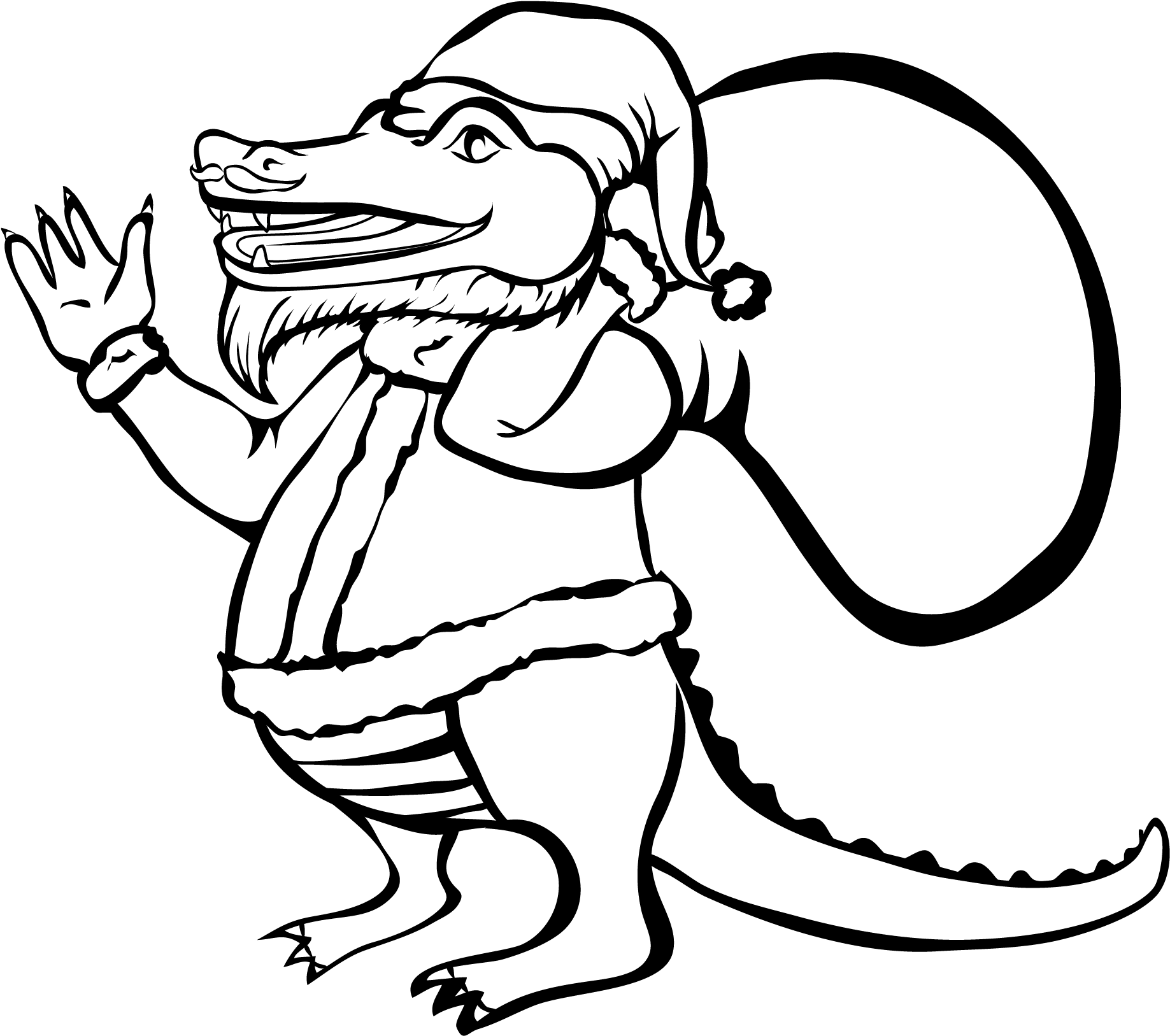 Santa Alligator Vector Clip Art - New Orleans (2037x1848), Png Download