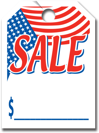 280 Mirror Hang Tags Red, White & Blue Sale 50/pack - Special Event Mirror Hang Tags (500x500), Png Download