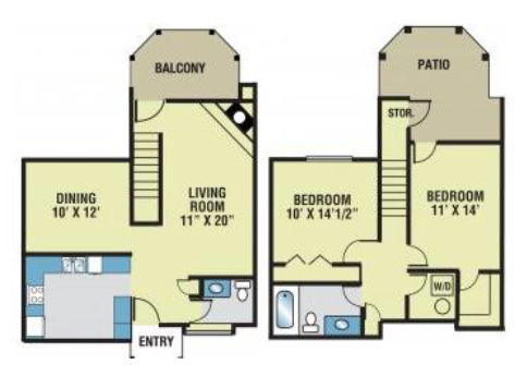 0 For The Foxglove Townhouse Floor Plan - Greenhill Apartments (640x480), Png Download