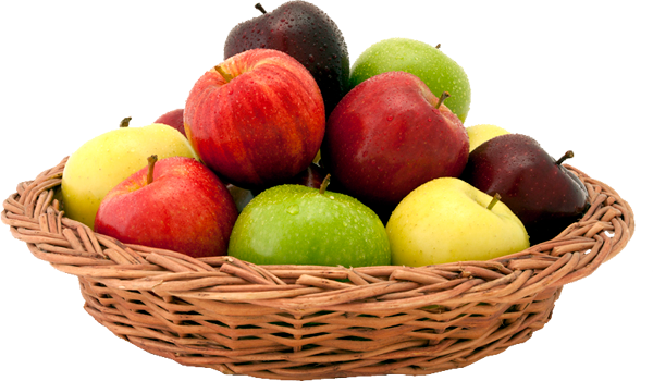 Holtzinger Fruit Company - Apple In The Basket Png (600x350), Png Download