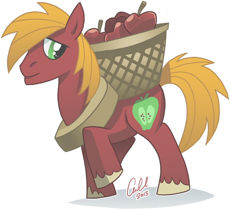 Crikeydave, Basket, Big Macintosh, Carrying, Earth - Cartoon (800x729), Png Download