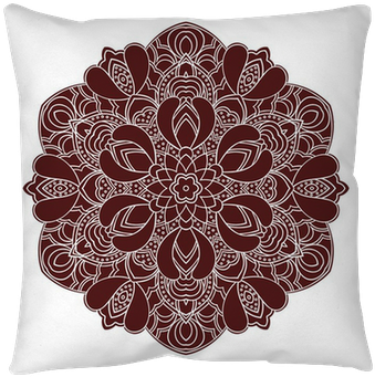 Hand Drawing Zentangle Mandala Element In Marsala Color - Drawing (400x400), Png Download