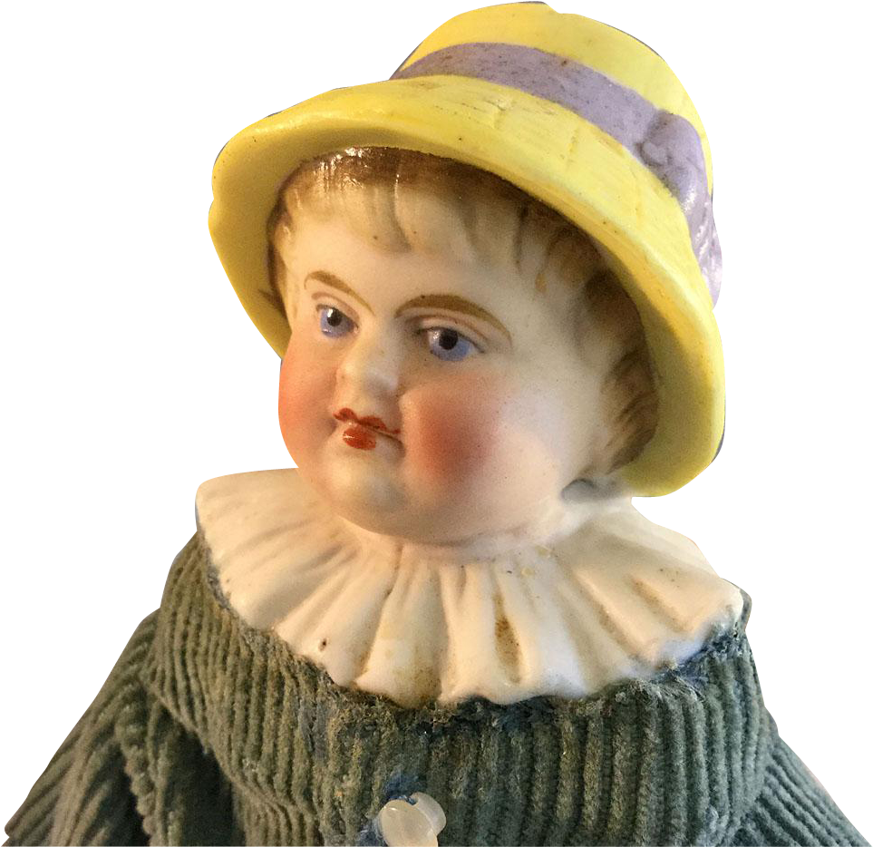 9" Parian Bonnet Doll Straw Hat ~ Antique Head Replaced - Doll (962x962), Png Download