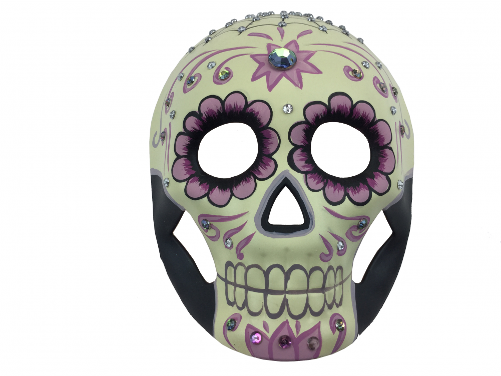 Rhinstone Cob Web Pink Full Face - Skull (1000x1000), Png Download