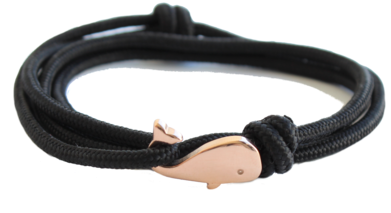 Rose Gold Whale On Black - Gold (480x345), Png Download