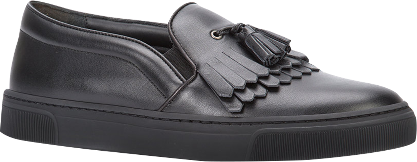 Black Slip On Sneakers With Fringes And Tassels - Stella Mccartney Black Shoes (1800x1200), Png Download