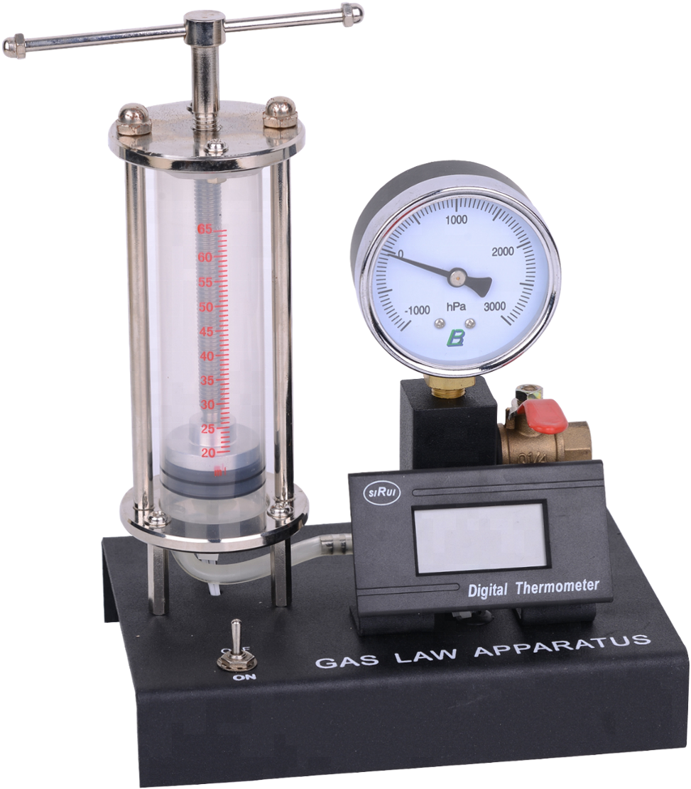 Boyle's Law Apparatus With Pressure Guage And Thermometer - Thermometer (1000x1128), Png Download