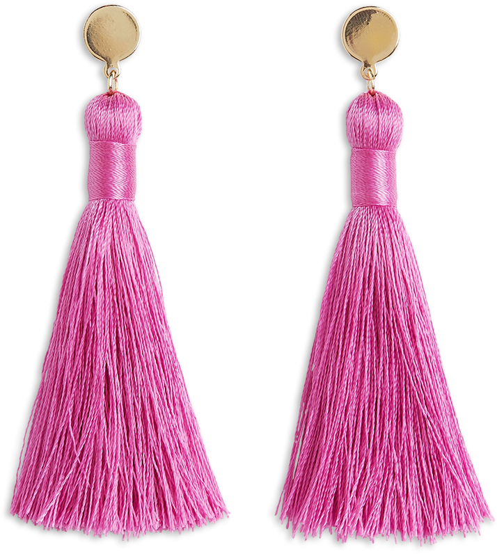 Tassel Earrings Lilac - Earring (888x888), Png Download