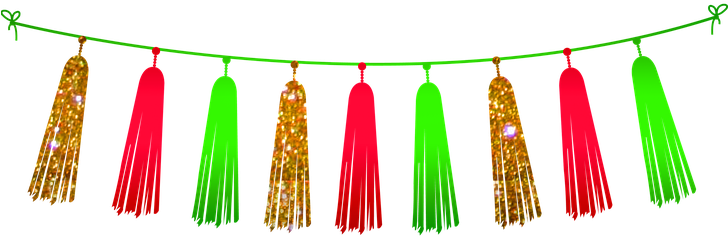 Christmas Tassel Bunting - Png Geburtstagsmotive Vektor (727x340), Png Download