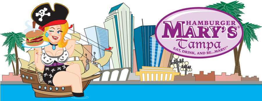 Download Hamburger Mary's Tampa Logo Clipart Hamburger - Hamburger Mary's (900x405), Png Download