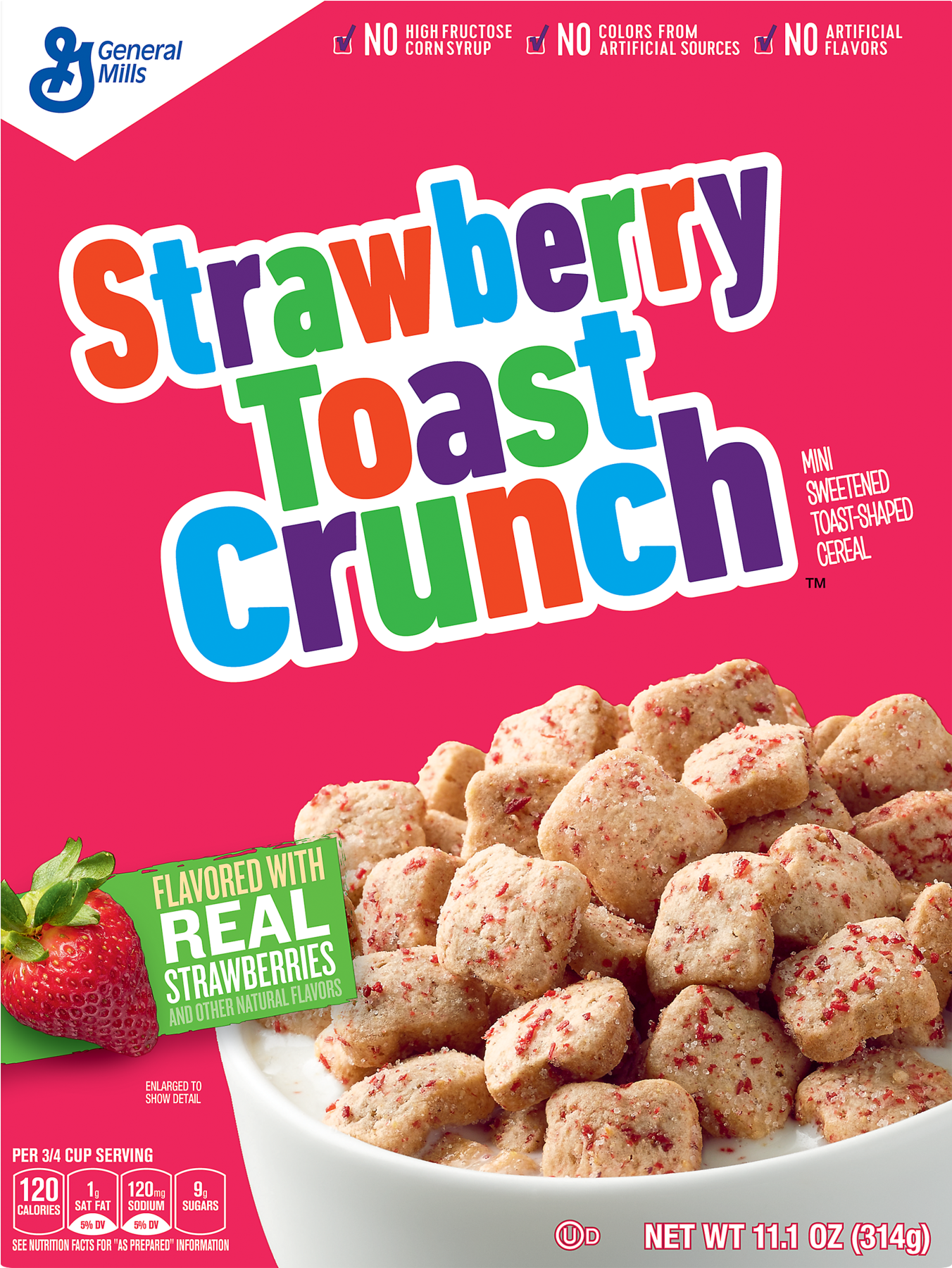 Strawberry Tiny Toast Cereal, Fruit Flavored Cereal, - Strawberry Cinnamon Toast Crunch (1800x1800), Png Download