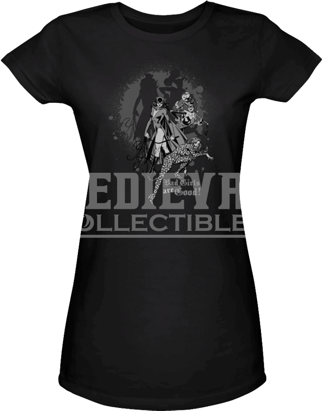 Womens Dc Bad Girls Are Good T-shirt - Dc Comics Catwoman Minerva & Harley Bad Girls Are (850x850), Png Download
