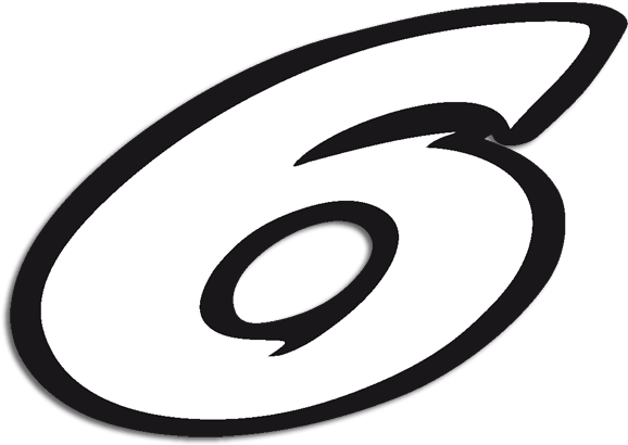 Número 6 Blanco Y Negro - Numero 6 Png Negro (600x432), Png Download