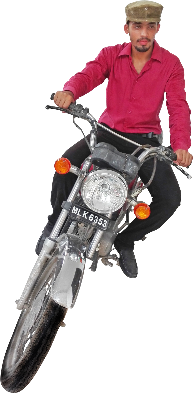 Indian Boy On A Motorbike - Motorcycle (806x1600), Png Download