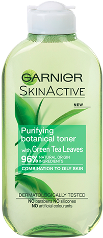Garnier 96 Naturals Green Tea Toner1 - Garnier Skin Active Green Tea (373x488), Png Download