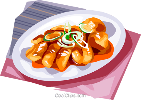 Korean Food Seasoned Bar Rice Cake Royalty Free Vector - Korean Rice Cake Vector (480x339), Png Download