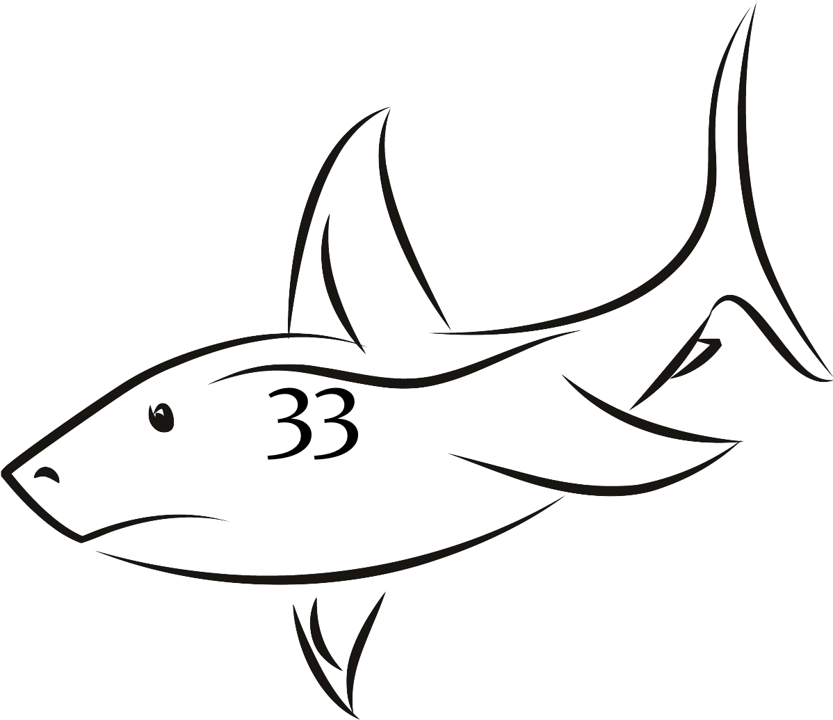 Shark Fin Drawing (1197x1083), Png Download