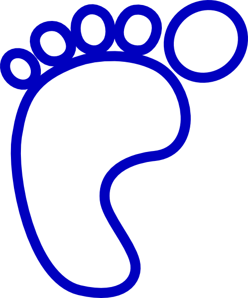 Cartoon Blue Baby Feet Clip Art - Family Footprints Silhouette (498x598), Png Download