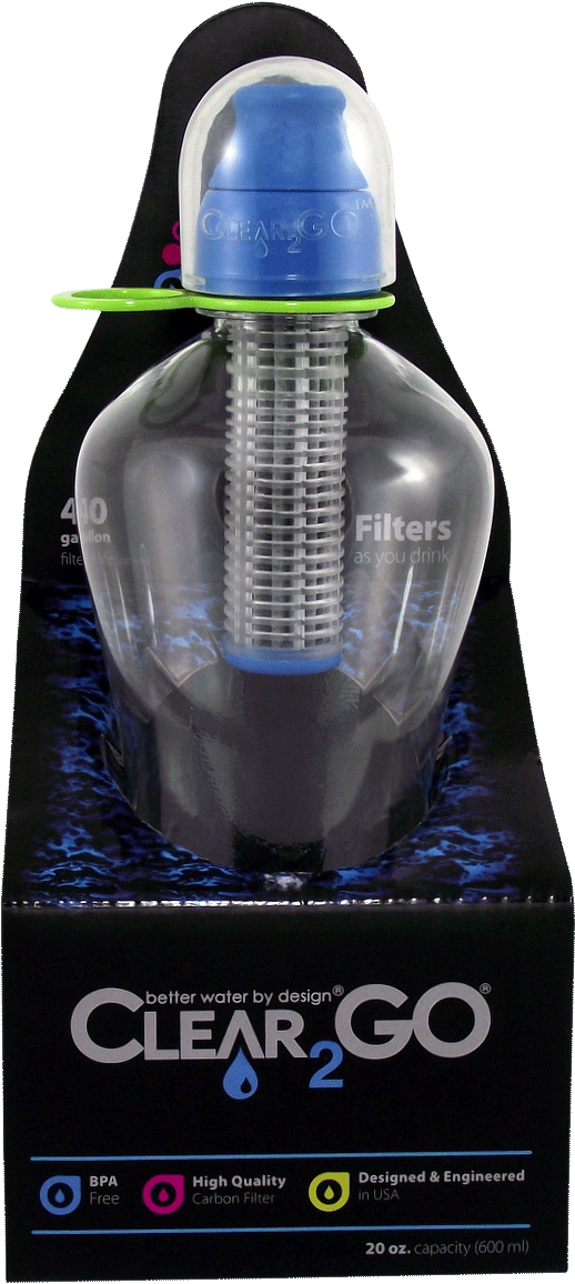Clear2go® Stylish Splash Water Bottle Filter 20 Oz - Clear2go Splash Filter Water Bottle, Magenta, 20-ounce (854x1200), Png Download