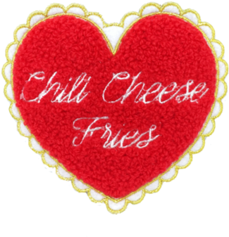 Chili Cheese Fries Patch - Heart (480x393), Png Download