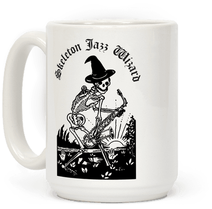 Skeleton Jazz Wizard Coffee Mug - Baseball Tee (484x484), Png Download
