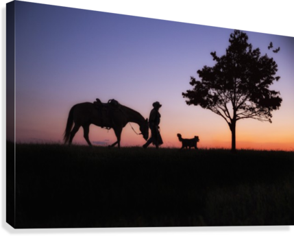 Cowboy Canvas Print - Silhouette (429x344), Png Download