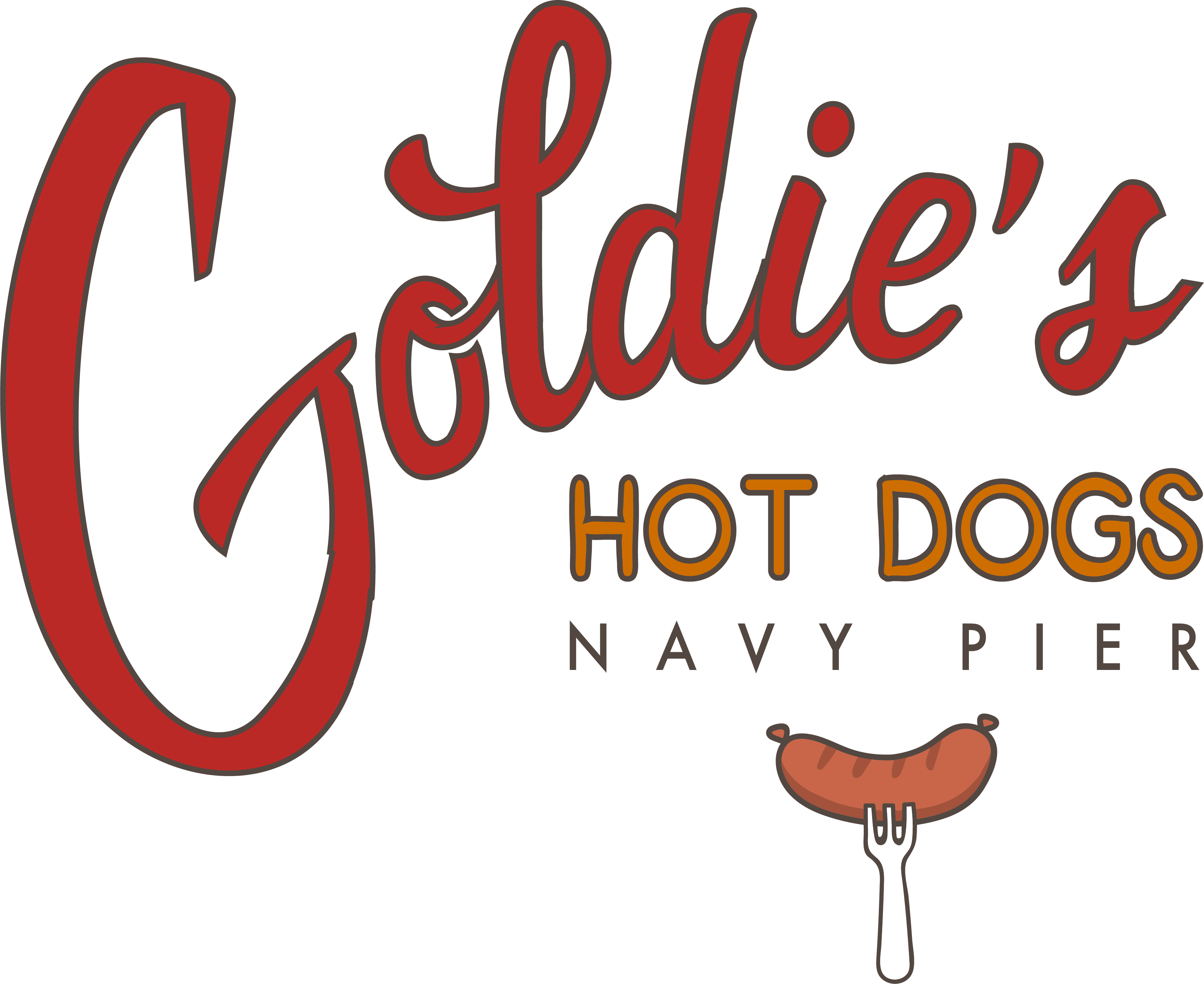 Original Chicago Dog - Goldie's Hot Dogs (3595x2939), Png Download