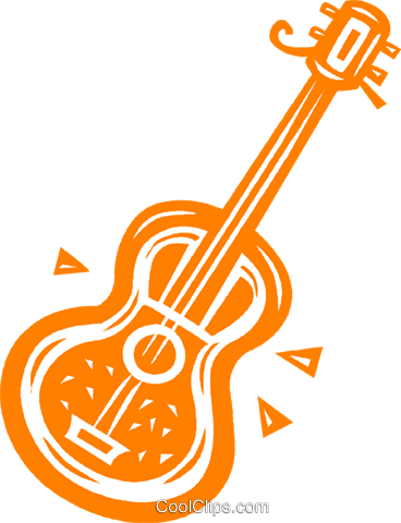 Acoustic Guitar Royalty Free Vector Clip Art Illustration - Guitar (368x480), Png Download