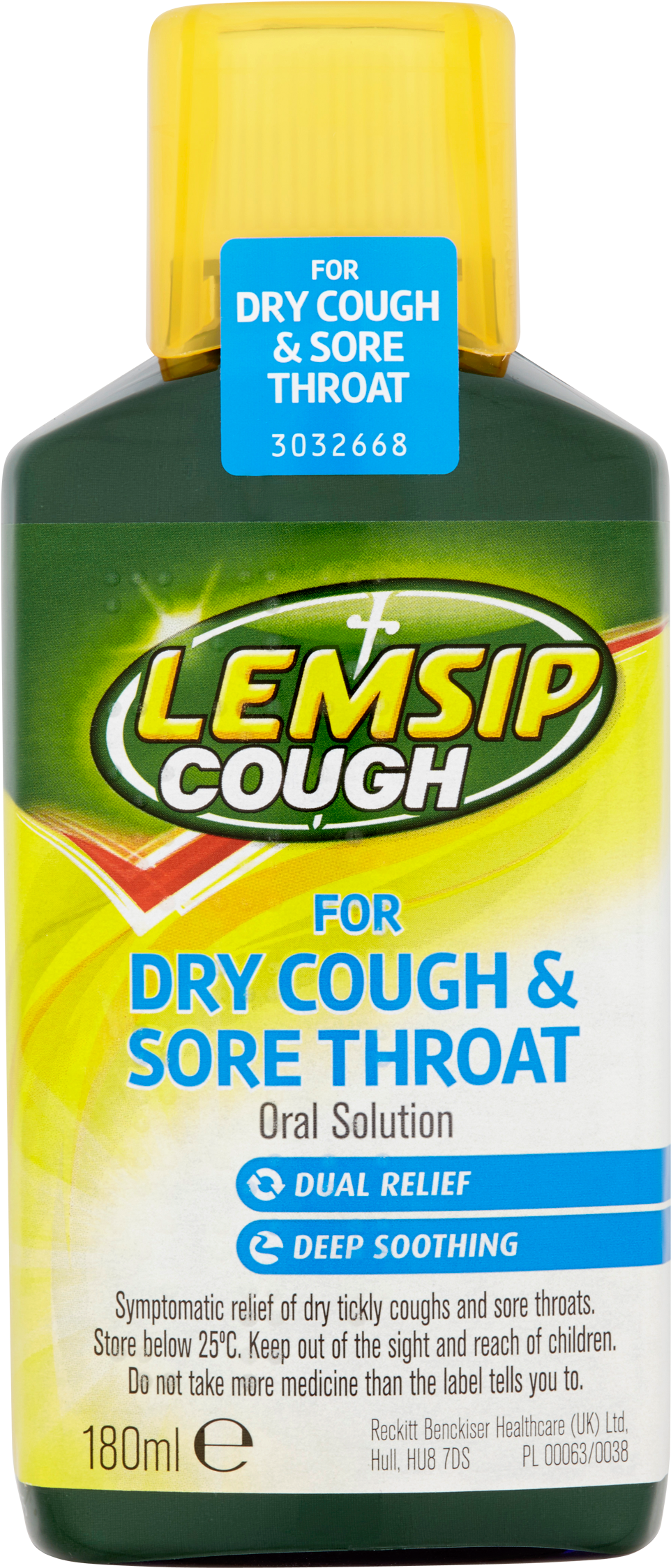 Lemsip Cough For Dry Cough & Sore Throat 180ml - Lemsip Cough And Sore Throat (2365x2365), Png Download