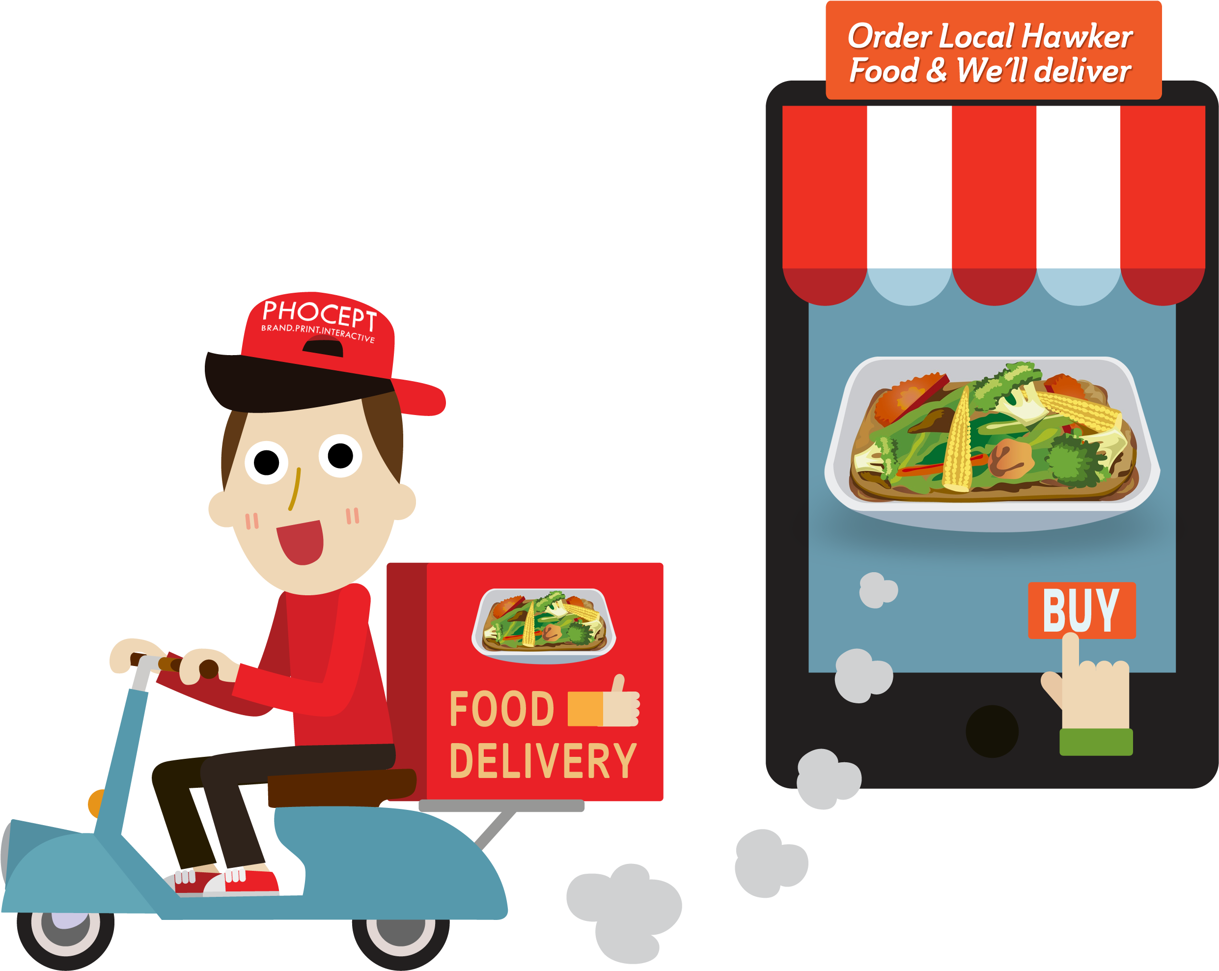 Food Delivery (1024x702), Png Download