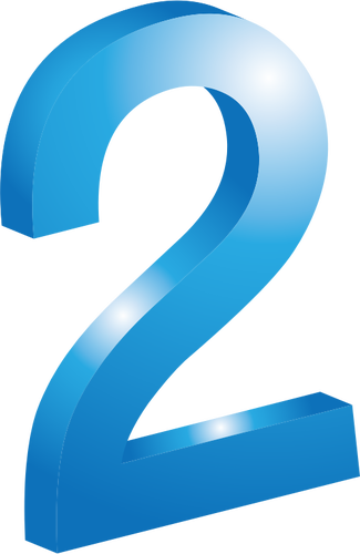 3d Number 2 Vector Drawing Public Domain Vectors - Numero 2 Png Azul (325x500), Png Download