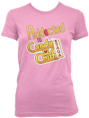 Addicted To Candy Crush Pink1 - Womens 60th Birthday Shirts (300x417), Png Download