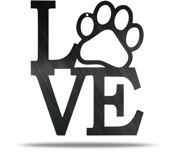 Paw Love Metal Wall Sign - Stacked Love (600x600), Png Download
