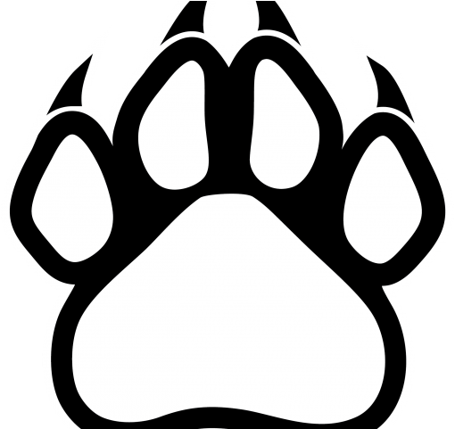 Dog Paw Print Outline - Wolf Paw Clipart (640x480), Png Download