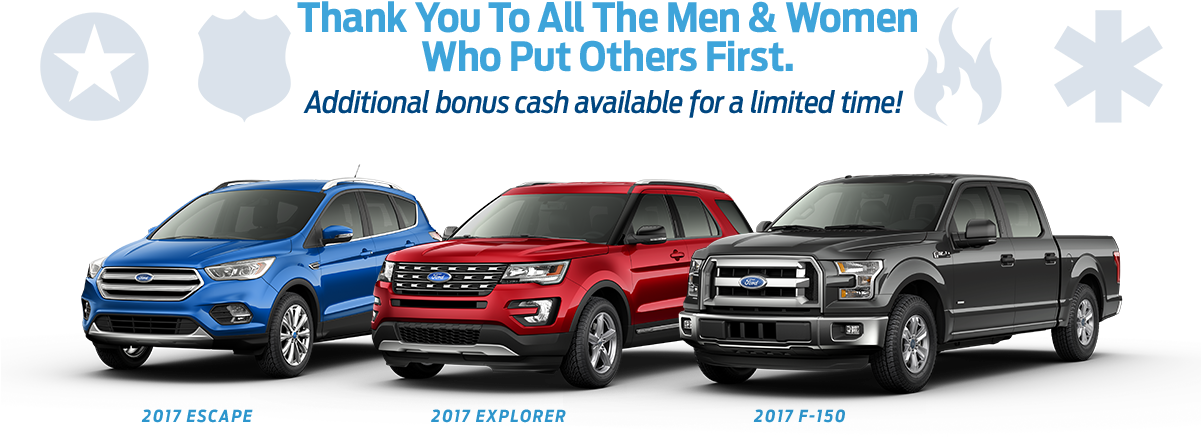 Ford 1st Responder And Military Discount - Ford Rebates For First Responders (1200x530), Png Download