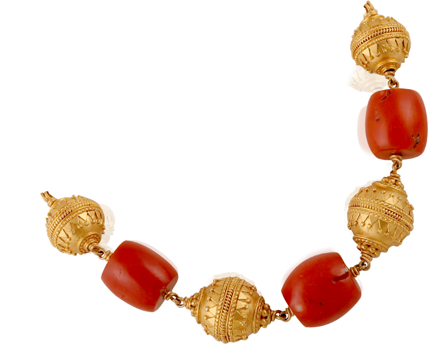 Beaded Coral Gold Ethnic Necklace - Logo (1000x1000), Png Download